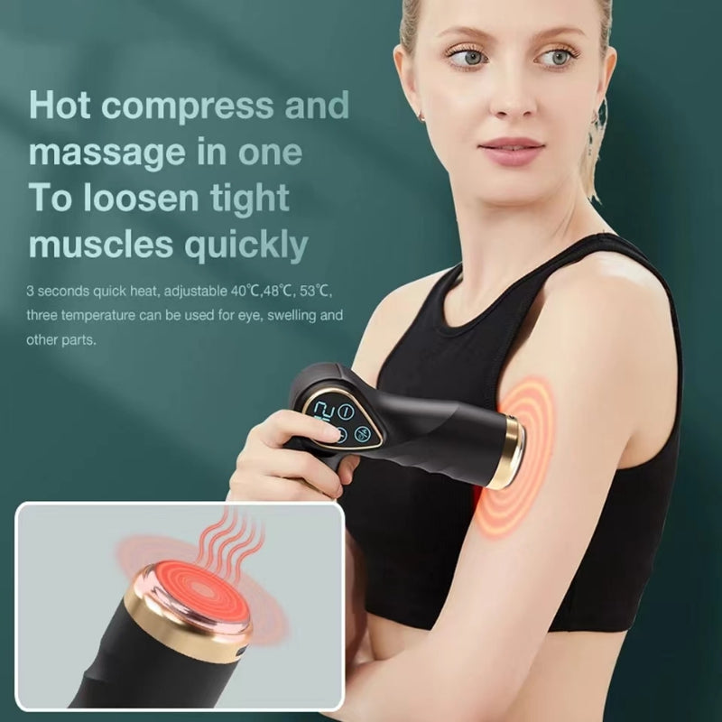 32 Gears Folding Massage Tool Massage Gun Muscle Relaxing Hot Compression Massager with Digital Display Screen 32 Gears Folding Massage Tool Massage Gun Muscle Relaxing Hot Compression Massager with Digital Display Screen